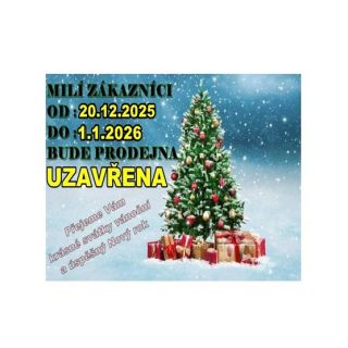 Vánoce se blíží 🎄 Během svátků bude naše prodejna uzavřena od 20.12.2025 - do 1.1.2026 Přejeme Vám krásné a klidné Vánoce! ❤️